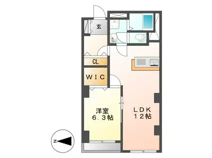 丸茂御園ビル(1LDK/5階)の間取り写真