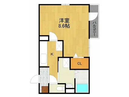 フルパインエスティ―(1K/1階)の間取り写真