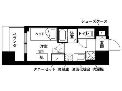 レジディア仙台支倉(ワンルーム/7階)の間取り写真