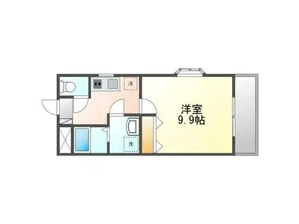 エルシャトー(1K/3階)の間取り写真