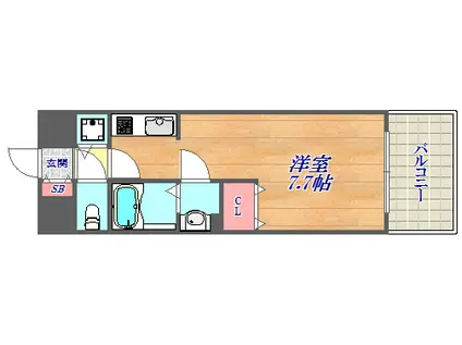 アスヴェル兵庫駅前(ワンルーム/10階)の間取り写真