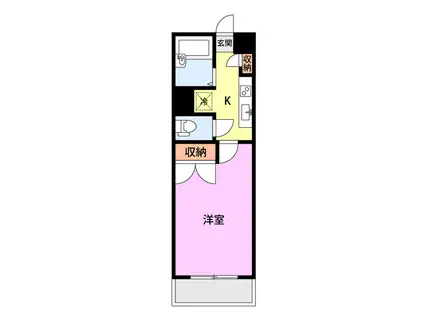 メゾン蔵王(1K/1階)の間取り写真