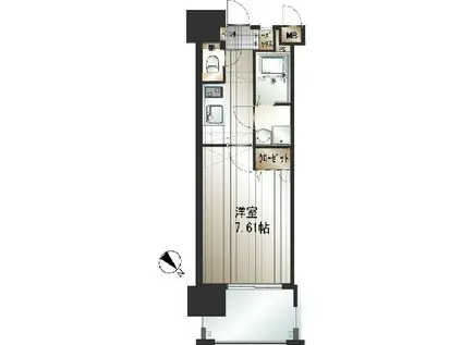 サヴォイ ル・パシフィーク(1K/8階)の間取り写真