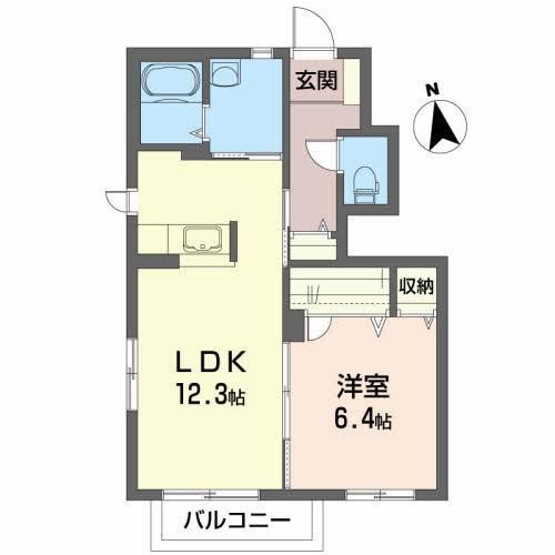 レチューガ(1LDK/1階)の間取り写真