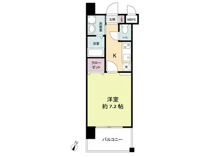 レジディア博多II(1K/3階)の間取り写真