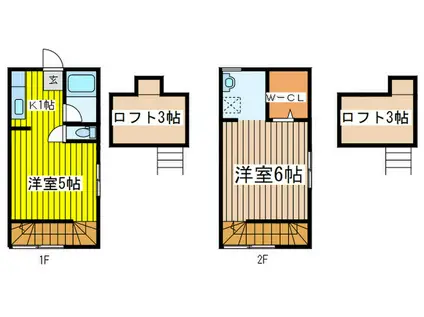 ラポールII(2K/1階)の間取り写真