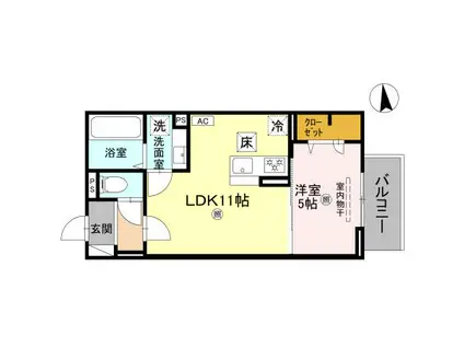 D-ROOM平野町PJ(1LDK/1階)の間取り写真