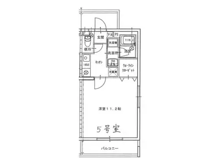 ピアグロリア奥田(1K/2階)の間取り写真