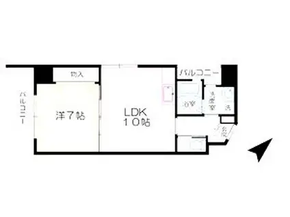 アンジェロポストVII(1LDK/9階)の間取り写真