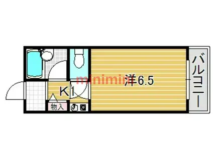 ソレイユ片山(1K/4階)の間取り写真