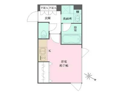 COEUR BLANC高輪 クールブラン高輪(ワンルーム/5階)の間取り写真