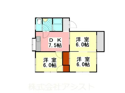 コーポ田園(3DK/2階)の間取り写真