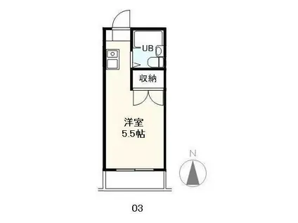 ハイツベルン(1K/2階)の間取り写真