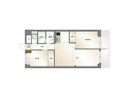 マンション森(2LDK/6階)の間取り写真