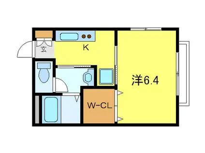 レジデンスイハラ(1K/2階)の間取り写真