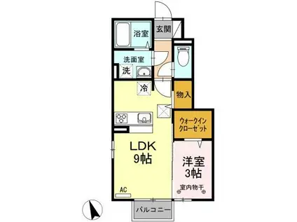 D-ROOM桜(1LDK/2階)の間取り写真