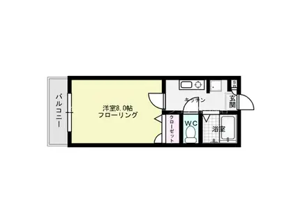 パンプキンハウス A棟(1K/2階)の間取り写真