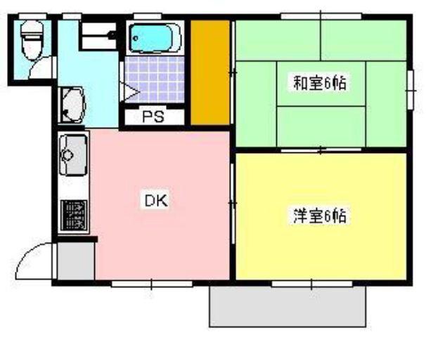 フォーブルムラタ(2DK/2階)の間取り写真