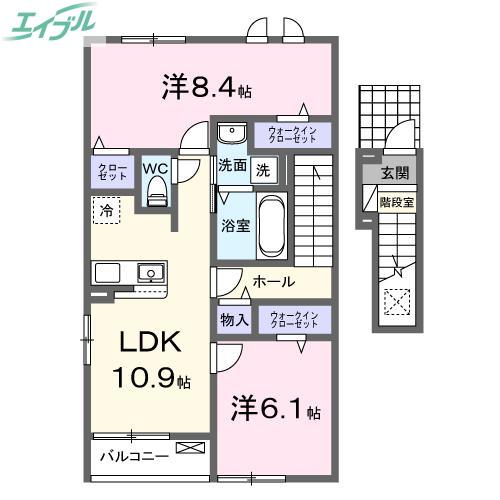 光テラス II(2LDK/2階)の間取り写真