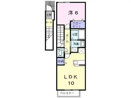 スティブル備後(1LDK/2階)の間取り写真