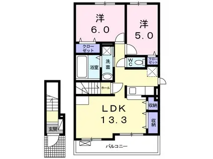 ファミリア エテルナ(2LDK/2階)の間取り写真