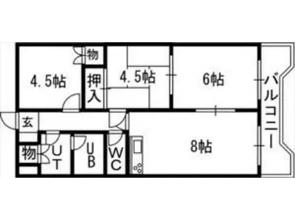 OMレジデンス白石(3DK/4階)の間取り写真