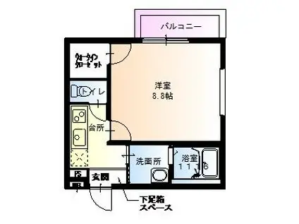 フジパレス遠里小野II番館(1K/2階)の間取り写真