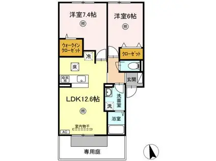 コーネルアベニュー(2LDK/1階)の間取り写真