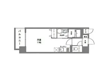 シュシュ天神(ワンルーム/4階)の間取り写真