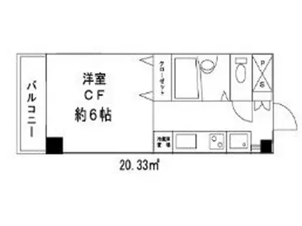 ドミール花小金井(1K/2階)の間取り写真