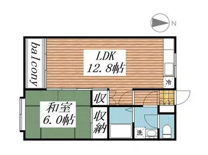 サンワロイヤル長江(1LDK/4階)の間取り写真