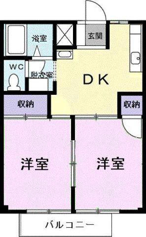 シティハイツツイジ(2DK/2階)の間取り写真