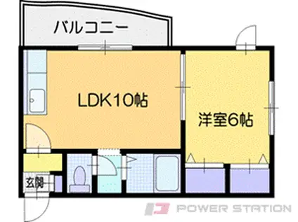 NSビル(1LDK/3階)の間取り写真