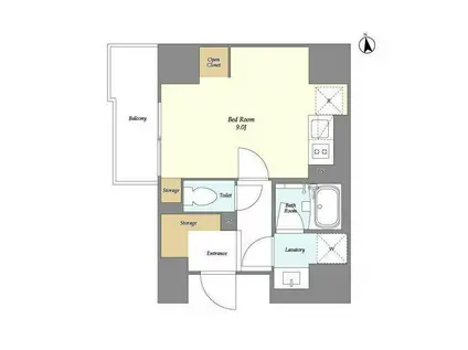 プライマル日本橋馬喰町(ワンルーム/12階)の間取り写真