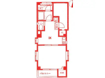 グランドキャニオン元町(1DK/4階)の間取り写真