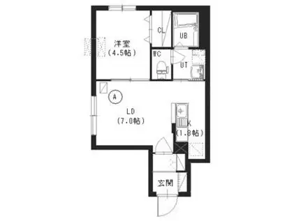 COCOLU(1LDK/4階)の間取り写真