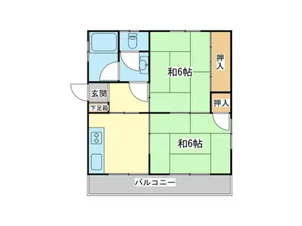 水野マンション(2DK/2階)の間取り写真