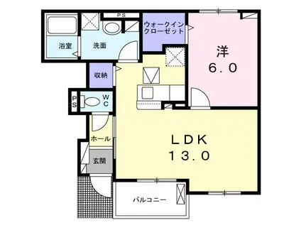 POPORA(1LDK/1階)の間取り写真
