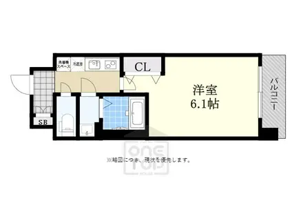 VITA弁天町(1K/3階)の間取り写真