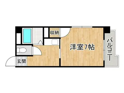 パルム雑餉(1K/2階)の間取り写真