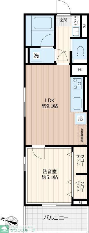 LIBERTE井草(1LDK/4階)の間取り写真