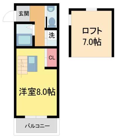 C4KOSHIEN イースト(ワンルーム/2階)の間取り写真