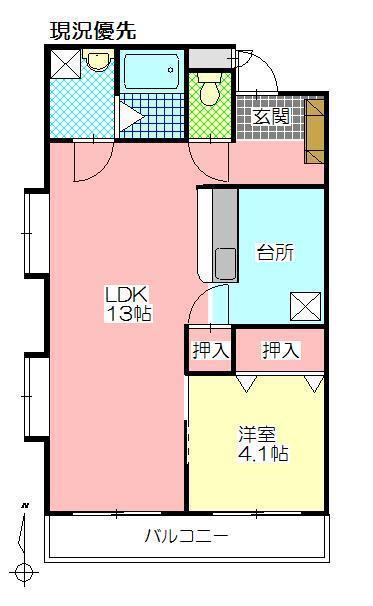 ビューアフリカ(1LDK/3階)の間取り写真