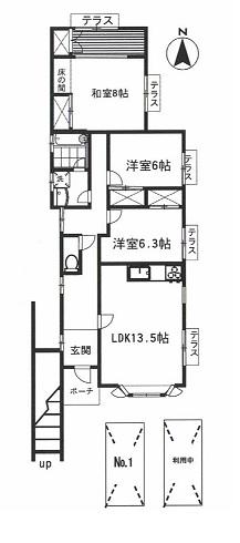 シイバハイツ(3LDK/1階)の間取り写真