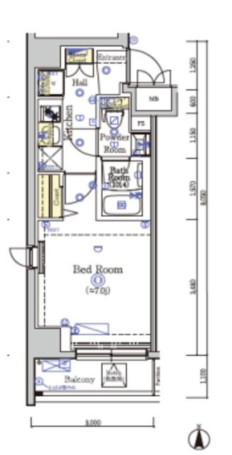 SHOKEN RESIDENCE川崎東門前III(1K/5階)の間取り写真