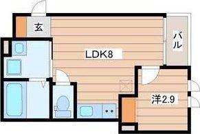 プルミエールJINNO(1LDK/2階)の間取り写真