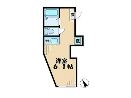 プライムテラス読売ランド前(ワンルーム/1階)の間取り写真