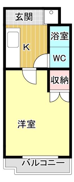 フェリース大美野(1K/3階)の間取り写真