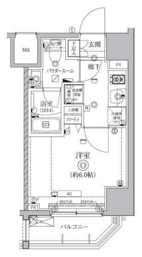 クオリタス南大井(1K/10階)の間取り写真