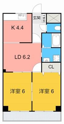 リアルコンフォート(2LDK/2階)の間取り写真